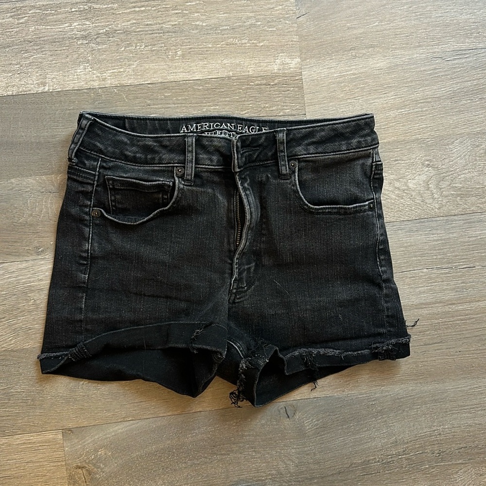 AE black jean shorts